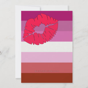 Cartes Pour Fêtes Annuelles Drapeau de fierté lesbienne au rouge à lèvres Slip