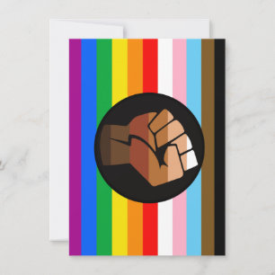 Cartes Pour Fêtes Annuelles Drapeau de fierté POC de progrès LGBTQ+