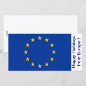 Cartes Pour Fêtes Annuelles Drapeau de France, Joyeuses fêtes d'Europe (Devant / Derrière)