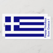 Cartes Pour Fêtes Annuelles Drapeau de la Grèce, Joyeuses fêtes de Grèce (Devant / Derrière)