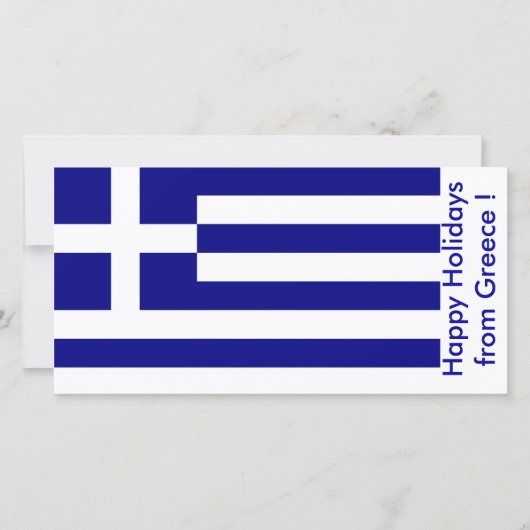 Cartes Pour Fêtes Annuelles Drapeau de la Grèce, Joyeuses fêtes de Grèce (Devant)