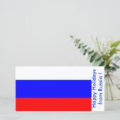 Cartes Pour Fêtes Annuelles Drapeau de la Russie, Joyeuses fêtes de la Russie (Debout devant)
