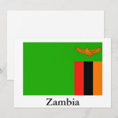 Cartes Pour Fêtes Annuelles Drapeau de la Zambie (Devant / Derrière)