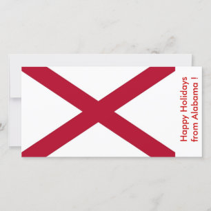 Cartes Pour Fêtes Annuelles Drapeau de l'Alabama, Joyeuses fêtes des États-Uni