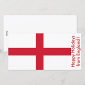 Cartes Pour Fêtes Annuelles Drapeau de l'Angleterre, Joyeuses fêtes du Royaume (Devant / Derrière)