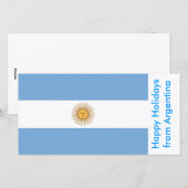 Cartes Pour Fêtes Annuelles Drapeau de l'Argentine, Joyeuses fêtes d'Argentine (Devant / Derrière)