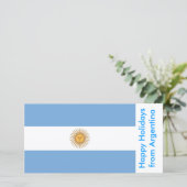 Cartes Pour Fêtes Annuelles Drapeau de l'Argentine, Joyeuses fêtes d'Argentine (Debout devant)