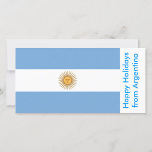 Cartes Pour Fêtes Annuelles Drapeau de l'Argentine, Joyeuses fêtes d'Argentine