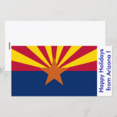 Cartes Pour Fêtes Annuelles Drapeau de l'Arizona, Joyeuses fêtes des États-Uni (Devant / Derrière)