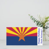 Cartes Pour Fêtes Annuelles Drapeau de l'Arizona, Joyeuses fêtes des États-Uni (Debout devant)