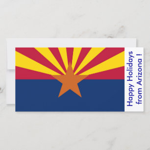 Cartes Pour Fêtes Annuelles Drapeau de l'Arizona, Joyeuses fêtes des États-Uni