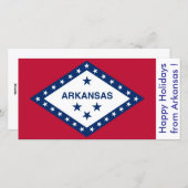 Cartes Pour Fêtes Annuelles Drapeau de l'Arkansas, Joyeuses fêtes des États-Un (Devant / Derrière)