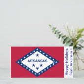 Cartes Pour Fêtes Annuelles Drapeau de l'Arkansas, Joyeuses fêtes des États-Un (Debout devant)