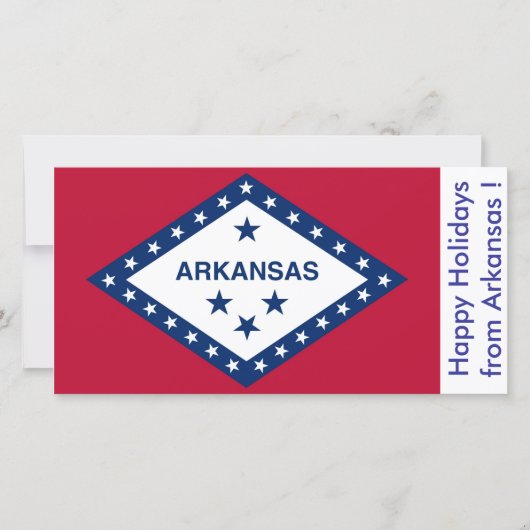 Cartes Pour Fêtes Annuelles Drapeau de l'Arkansas, Joyeuses fêtes des États-Un (Devant)