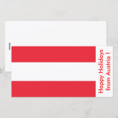 Cartes Pour Fêtes Annuelles Drapeau de l'Autriche, Joyeuses fêtes d'Autriche (Devant / Derrière)