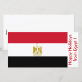 Cartes Pour Fêtes Annuelles Drapeau de l'Egypte, Joyeuses fêtes d'Egypte (Devant / Derrière)
