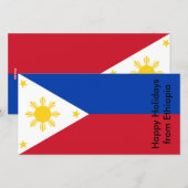 Cartes Pour Fêtes Annuelles Drapeau de l'Ethiopie, Joyeuses fêtes des Philippi (Devant / Derrière)