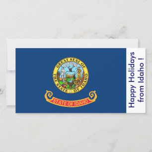 Cartes Pour Fêtes Annuelles Drapeau de l'Idaho, Joyeuses fêtes des États-Unis.