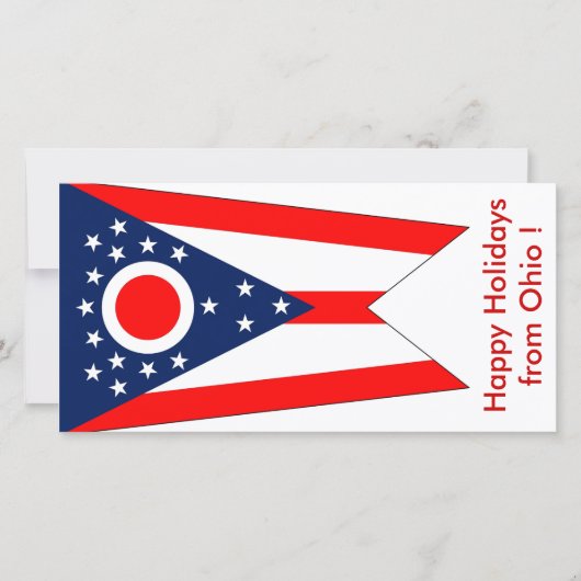 Cartes Pour Fêtes Annuelles Drapeau de l'Ohio, Joyeuses fêtes des États-Unis. (Devant)