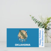 Cartes Pour Fêtes Annuelles Drapeau de l'Oklahoma, Joyeuses fêtes des États-Un (Debout devant)