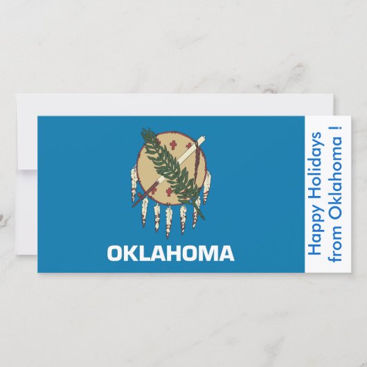 Cartes Pour Fêtes Annuelles Drapeau de l'Oklahoma, Joyeuses fêtes des États-Un (Devant)