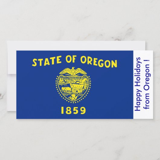 Cartes Pour Fêtes Annuelles Drapeau de l'Oregon, Joyeuses fêtes des États-Unis (Devant)