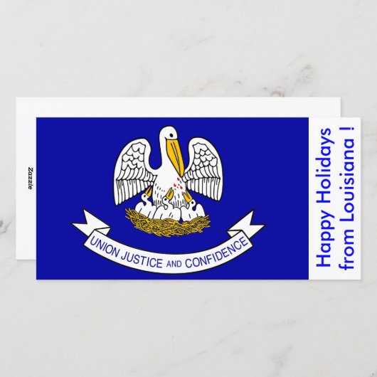 Cartes Pour Fêtes Annuelles Drapeau de Louisiane, Joyeuses fêtes des États-Uni (Devant / Derrière)