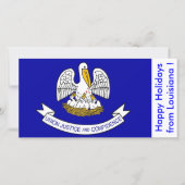 Cartes Pour Fêtes Annuelles Drapeau de Louisiane, Joyeuses fêtes des États-Uni (Devant)