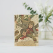 Cartes Pour Fêtes Annuelles Drapeau de Noël Vintage (Debout devant)