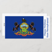 Cartes Pour Fêtes Annuelles Drapeau de Pennsylvanie, Joyeuses fêtes des États- (Devant / Derrière)