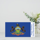 Cartes Pour Fêtes Annuelles Drapeau de Pennsylvanie, Joyeuses fêtes des États- (Debout devant)