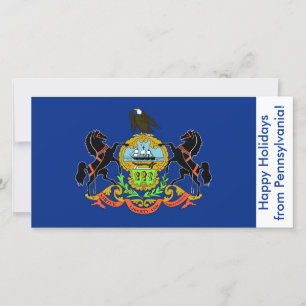Cartes Pour Fêtes Annuelles Drapeau de Pennsylvanie, Joyeuses fêtes des États-