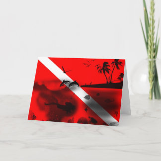 Cartes Pour Fêtes Annuelles Drapeau de plongée cool