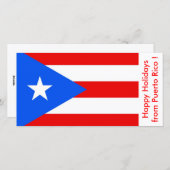 Cartes Pour Fêtes Annuelles Drapeau de Porto Rico, Joyeuses Fêtes des États-Un (Devant / Derrière)