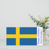 Cartes Pour Fêtes Annuelles Drapeau de Suède, Joyeuses fêtes de Suède (Debout devant)