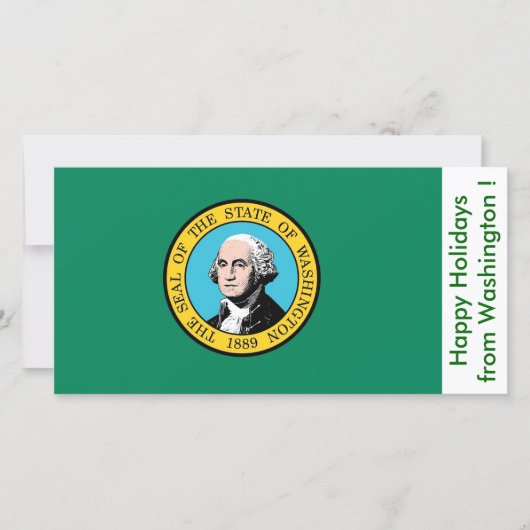 Cartes Pour Fêtes Annuelles Drapeau de Washington, Joyeuses fêtes des États-Un (Devant)