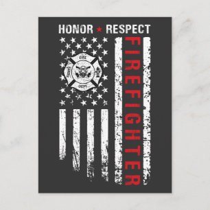 Cartes Pour Fêtes Annuelles Drapeau des pompiers Red Line Us