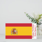 Cartes Pour Fêtes Annuelles Drapeau d'Espagne, Joyeuses fêtes d'Espagne (Debout devant)