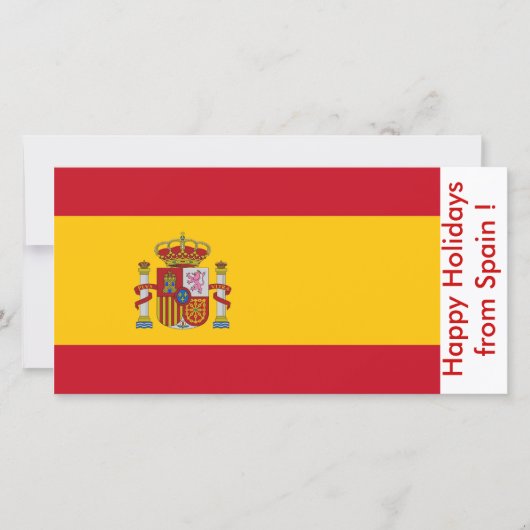 Cartes Pour Fêtes Annuelles Drapeau d'Espagne, Joyeuses fêtes d'Espagne (Devant)