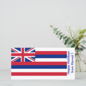 Cartes Pour Fêtes Annuelles Drapeau d'Hawaï, Joyeuses fêtes des États-Unis. (Debout devant)