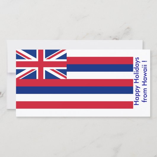 Cartes Pour Fêtes Annuelles Drapeau d'Hawaï, Joyeuses fêtes des États-Unis. (Devant)