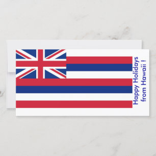 Cartes Pour Fêtes Annuelles Drapeau d'Hawaï, Joyeuses fêtes des États-Unis.