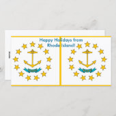 Cartes Pour Fêtes Annuelles Drapeau d'Île de Rhode, bonnes fêtes des (Devant / Derrière)