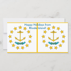 Cartes Pour Fêtes Annuelles Drapeau d'Île de Rhode, bonnes fêtes des
