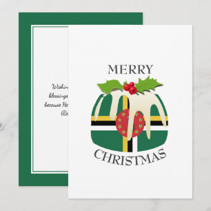 Cartes Pour Fêtes Annuelles DRAPEAU DOMINIQUE Pudding de Noël Festif