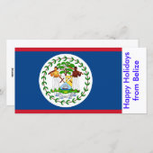 Cartes Pour Fêtes Annuelles Drapeau du Belize, Joyeuses fêtes du Belize (Devant / Derrière)