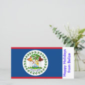 Cartes Pour Fêtes Annuelles Drapeau du Belize, Joyeuses fêtes du Belize (Debout devant)