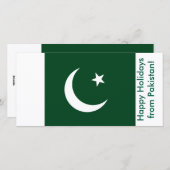 Cartes Pour Fêtes Annuelles Drapeau du Belize, Joyeuses fêtes du Pakistan (Devant / Derrière)
