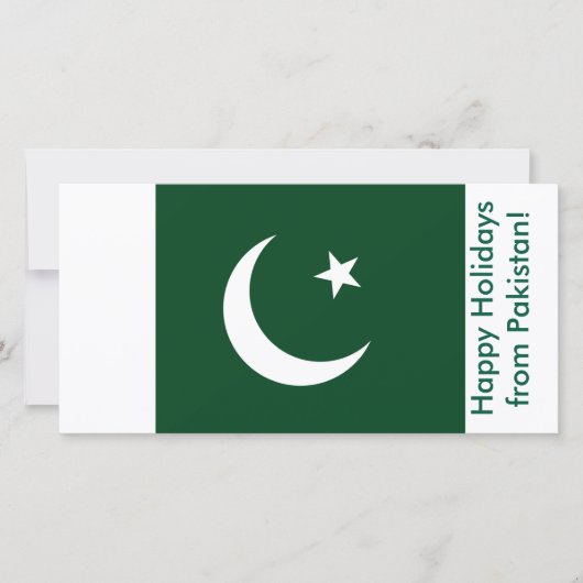 Cartes Pour Fêtes Annuelles Drapeau du Belize, Joyeuses fêtes du Pakistan (Devant)