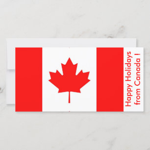 Cartes Pour Fêtes Annuelles Drapeau du Canada, Joyeuses fêtes du Canada